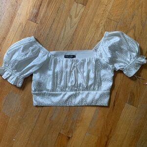 Silky White Nasty Gal Crop Top